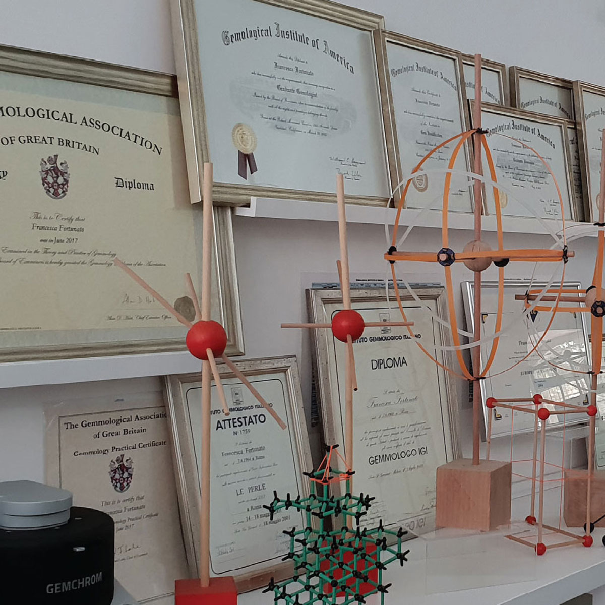 Diplomi e attestati della Dott.ssa Francesca Fortunato
